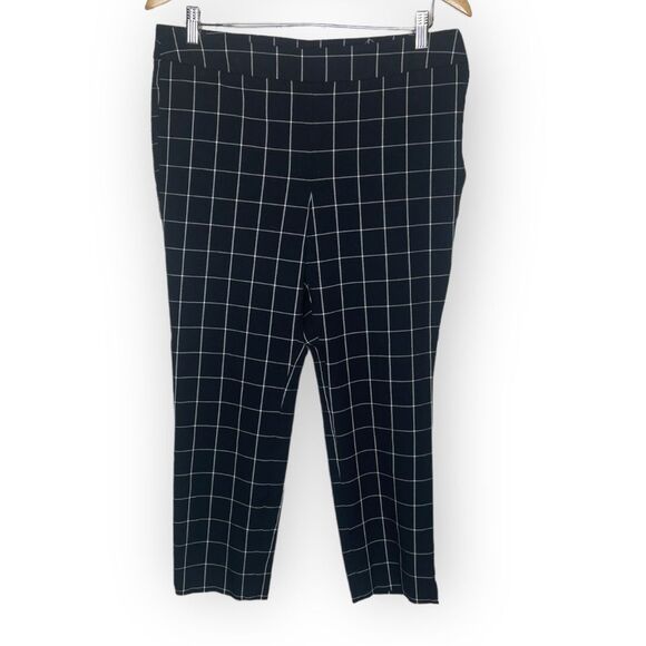 Talbots Chatham black and white plaid Ankle Pants size 10P - Picture 1 of 5